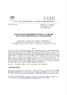 Evaluation of Groundwater Quality Through Identification of Potential Contaminant