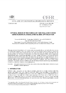 Optimal Design of Rectangular Tank Walls With Ribs Using Numerical Models and Global Optimization