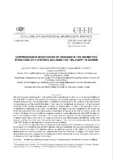 Comprehensive Monitoring of Changes in the Geometric Structure of a Historic Building the "Sala BHP" in Gdańsk