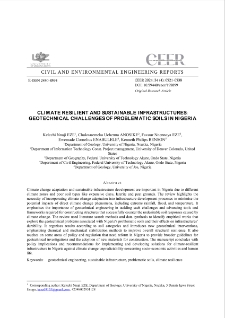 Climate Resilient and Sustainable Infrastructures: Geotechnical Challenges of Problematic Soils in Nigeria
