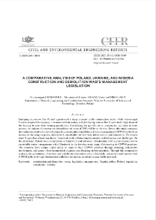 A Comparative Analysis of Poland, Ukraine, and Nigeria Construction and Demolition Waste Management Legislation