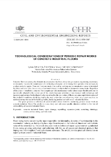 Technological Considerations of Periodic Repair Works of Concrete Industrial Floors