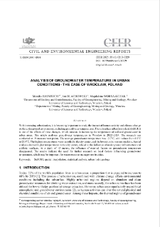 Analysis of Groundwater Temperature in Urban Conditions - the Case of Wrocław, Poland