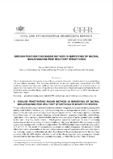 Ground Penterating Radar Method in Surveying of Sacral Buildings and Post-military Structures