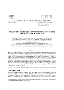 Prevention Through Design Approach For Geotechnical Design Hazard Risk Reduction