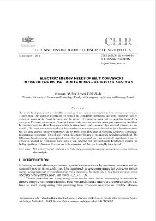 Electric Energy Needs of Belt Conveyors in One of the Polish Lignite Mines - Method of Analysis