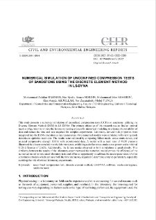Numerical Simulation of Unconfined Compression Tests of Sandstone Using the Discrete Element Method in LS-DYNA