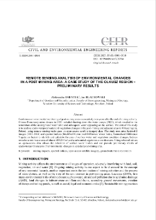 Remote Sensing Analysis of Environmental Changes in a Post-Mining Area: A Case Study of the Olkusz Region - Preliminary Results