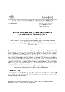 Shear Strength of Waste Limestone Aggregate for Embankment Reinforcements