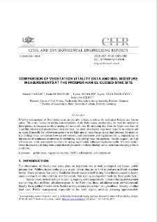 Comparison of Vegetation Vitality Data and Soil Moisture Measurements at the Prosper-Haniel Closed Mine Site