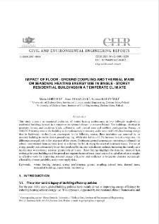 Impact of Floor- Ground Coupling and Thermal Mass on Seasonal Heating Energy Use in Single - Storey Residential Buildings in a Temperate Climate