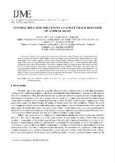 Central hole size influences a fatigue crack behavior of AI7050-T6 alloy