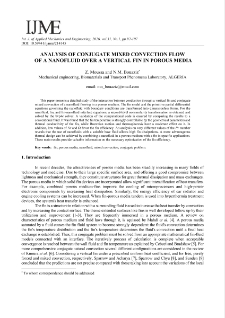 Analysis of Conjugate Mixed Convection Flow of a Nanofluid Over a Vertical Fin in Porous Media