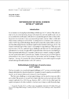 Methodology of Social Sciences in the 21st Century = Metodologia nauk społecznych w XXI wieku