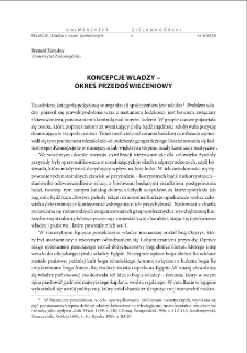 Koncepcje władzy - okres przedoświeceniowy = The ideas of power - pre-Enlightenment Era