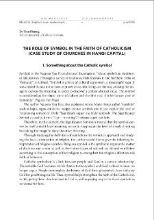 The role of symbol in the faith of Catholicism (Case study of churches in Hanoi capital) = Rola symbolu w wierze katolickiej (studium przypadku kościoł&oacute;w w Hanoi)
