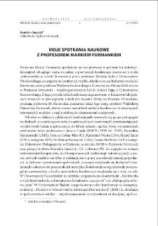 Moje spotkania naukowe z Profesorem Markiem Furmankiem