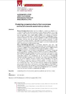 Clustering consumers due to their awareness and beliefs towards sustainable products